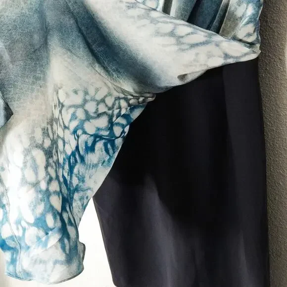 AllSaints Women’s Dress Silk Midi Shift Size 6 Wearable Art - Picture 9 of 9